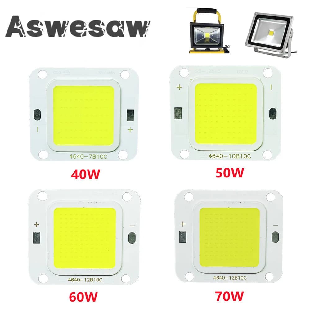 Puce LED COB 40W 20W 10W Super puissance 70W 60W 50W pour bricolage projecteur ampoules Diode LED pl