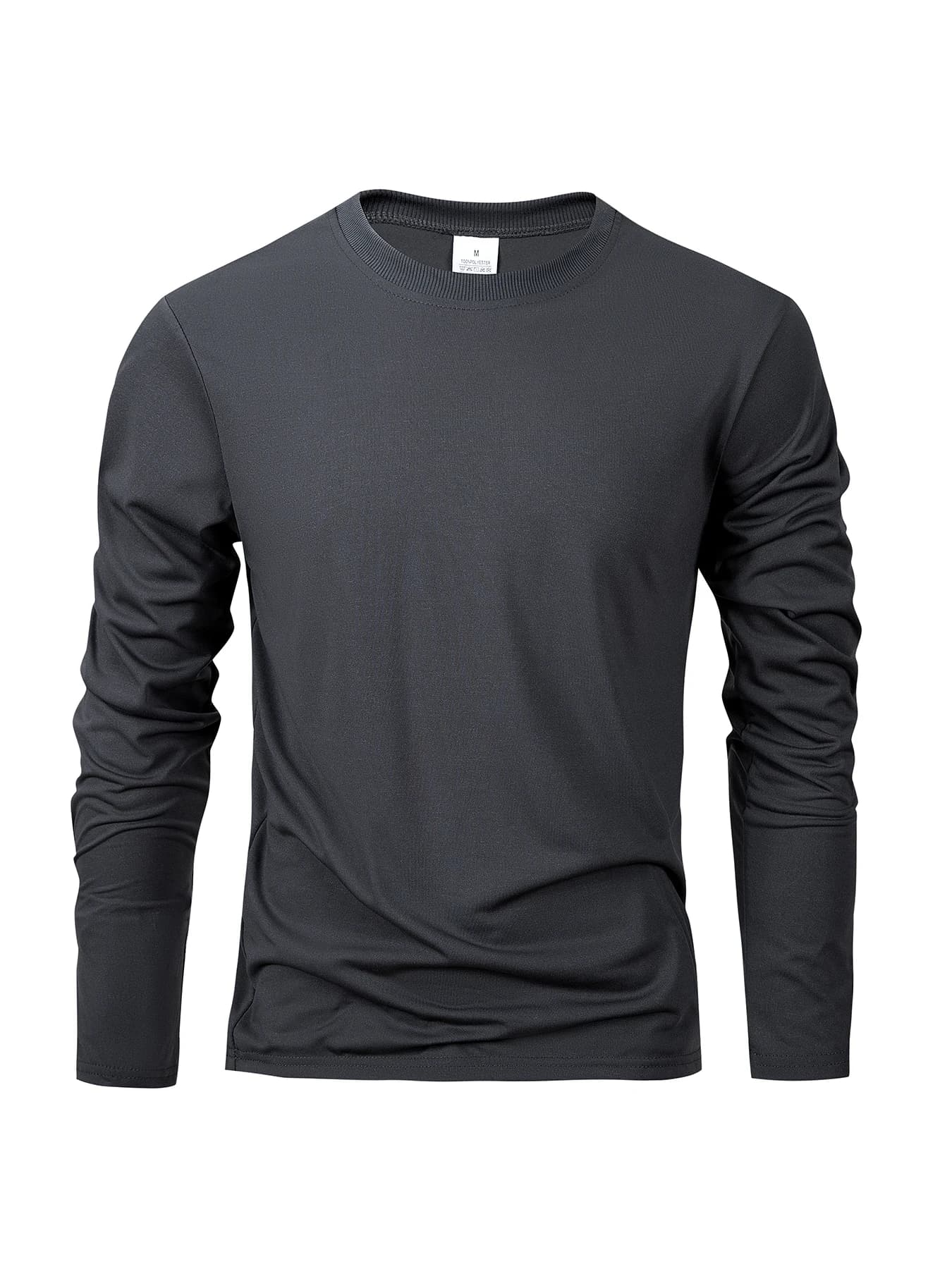 T-shirts à manches longues pour hommes T-shirts décontractés à col rond évacuant l'humidité hauts po