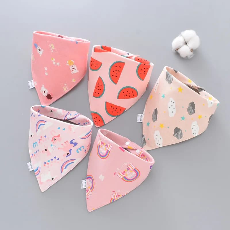 5 pièces bébé salive serviette Triangle écharpe pur coton Bandana imperméable bavoirs nouveau-né gar