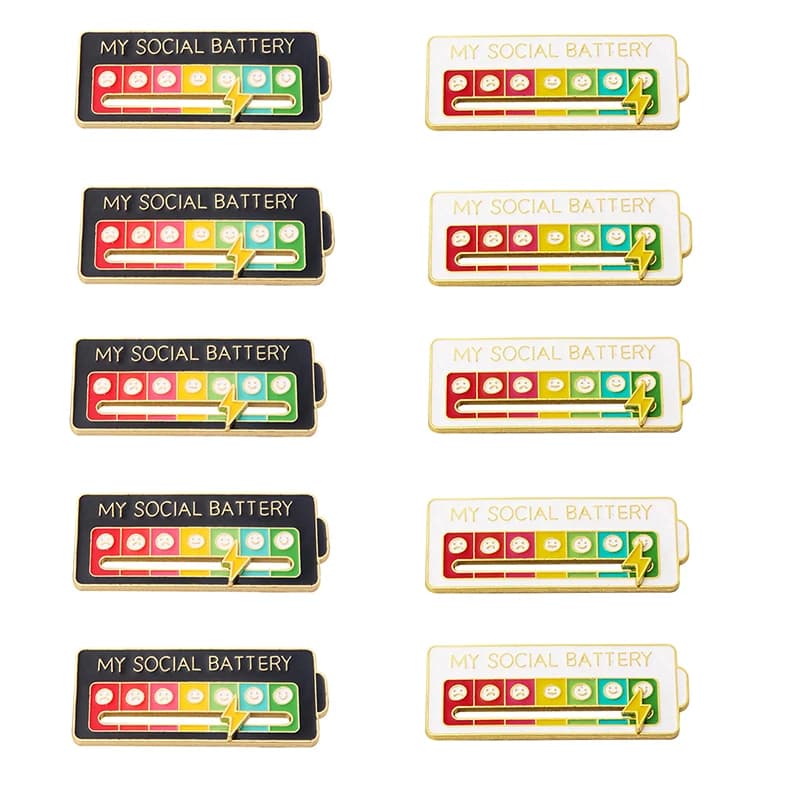 Lot de 10 badges d'expression faciale variés pour femmes, broches énergétiques pour l'humeur, saison