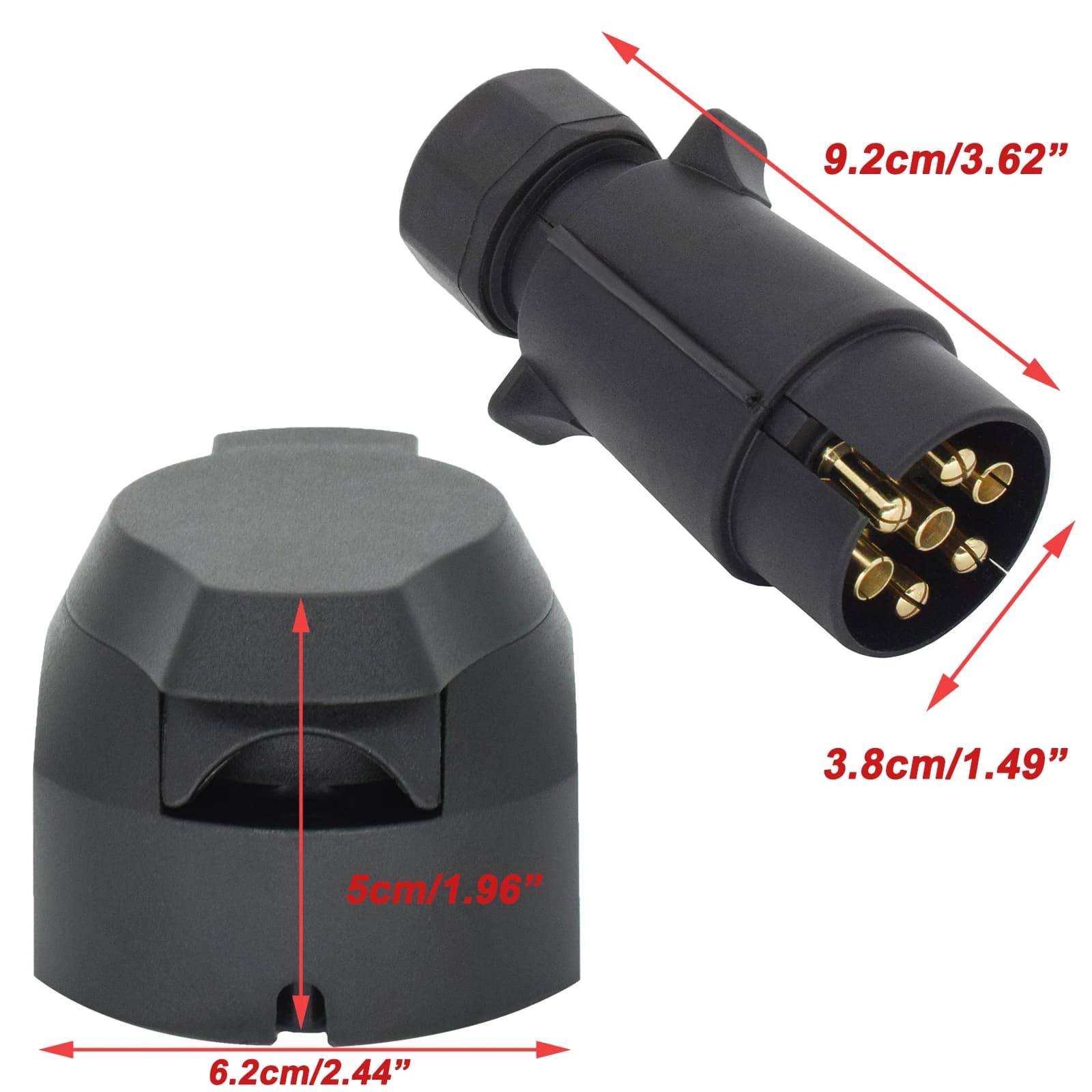 Prise de remorque européenne 7 broches 12V + adaptateur de connecteur électrique de barre de remorqu