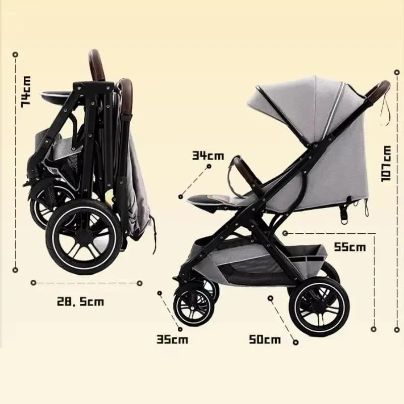 Poussette bébé ultra-légère, haute, portable, pour nouveau-né, avec amortisseurs, pour les 0-4 ans