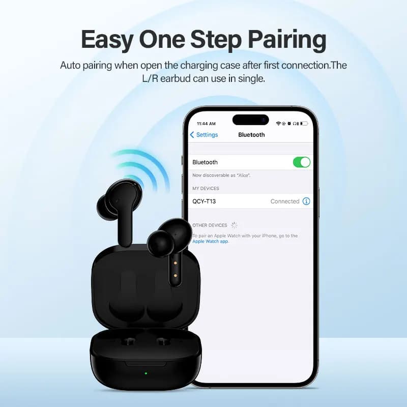 QCY – écouteurs sans fil Bluetooth T13, écouteurs TWS, 4 Microphones, ENC HD, charge rapide, command