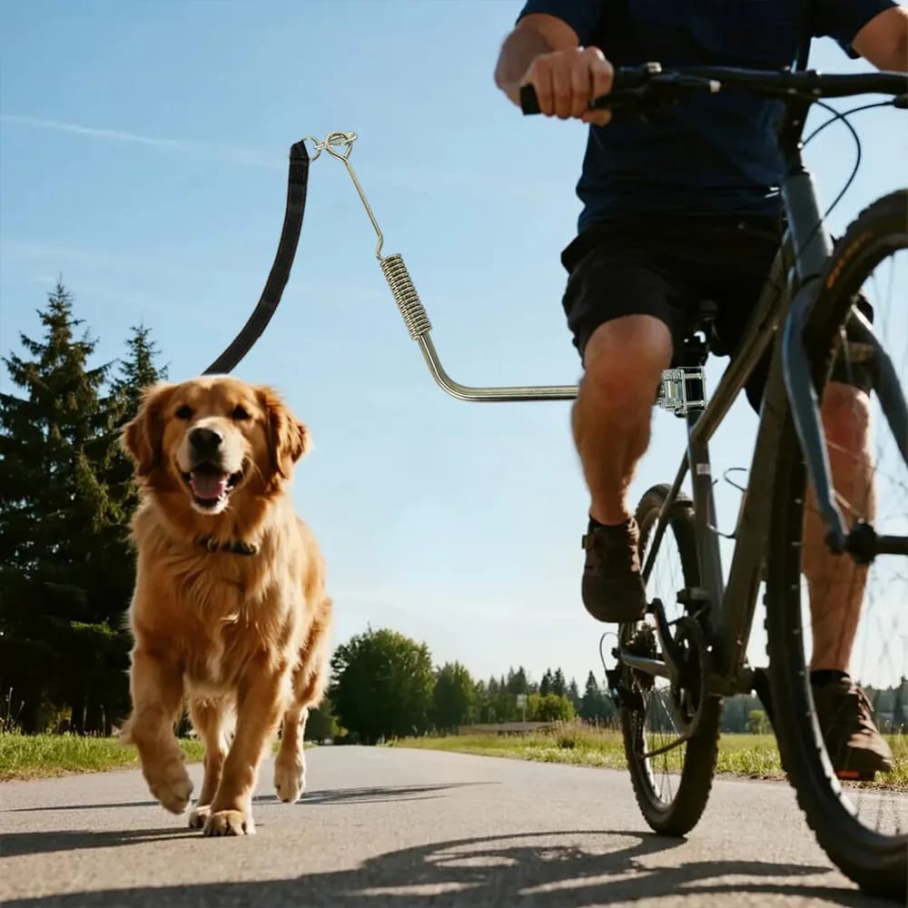 Laisse de vélo élastique réglable, bâton de Traction pour animaux de compagnie, cyclisme en plein ai