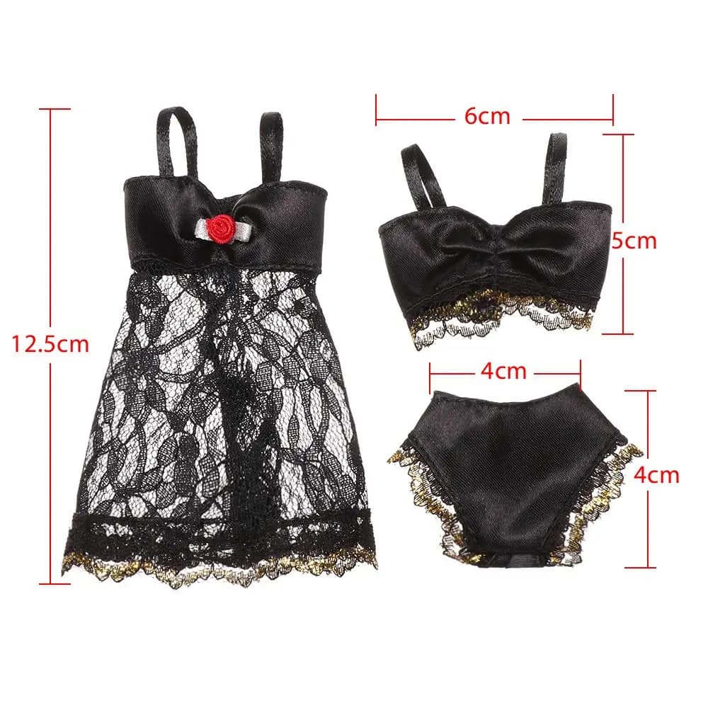 Ensemble de sous-vêtements en dentelle douce pour poupées Blythe 1/6 BJD, culotte de soutien-gorge e