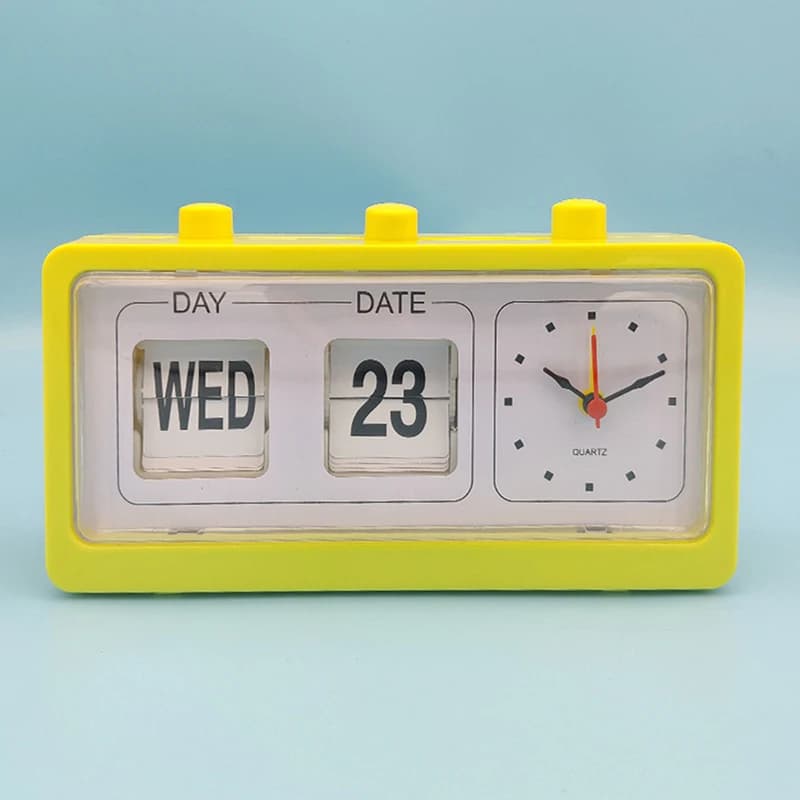 Réveil mécanique nouveauté horloge à rabat horloge numérique de bureau avec calendrier horloge décor