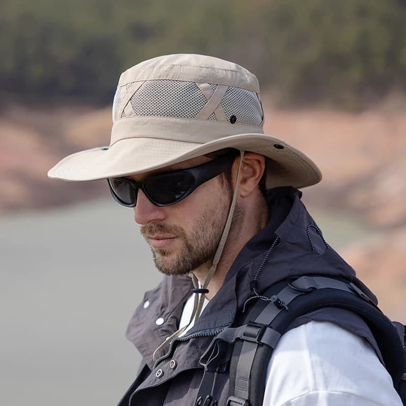 Xinbaoguan 100% Nylon printemps/été grands avant-toit respirant parasol chapeau de pêcheur hommes cr