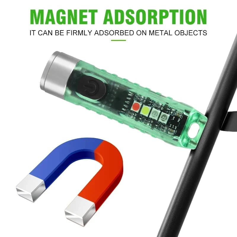 Mini lampe de poche LED multifonction EDC, lampe porte-clés portable, torche magnétique, lampe UV as