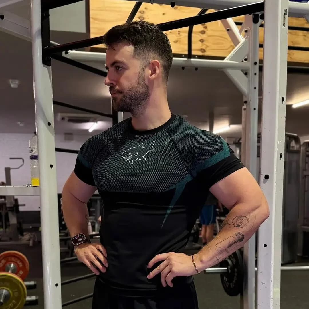 Nouveau T-shirt de compression à manches courtes pour homme, séchage rapide, pour fitness, gym, spor