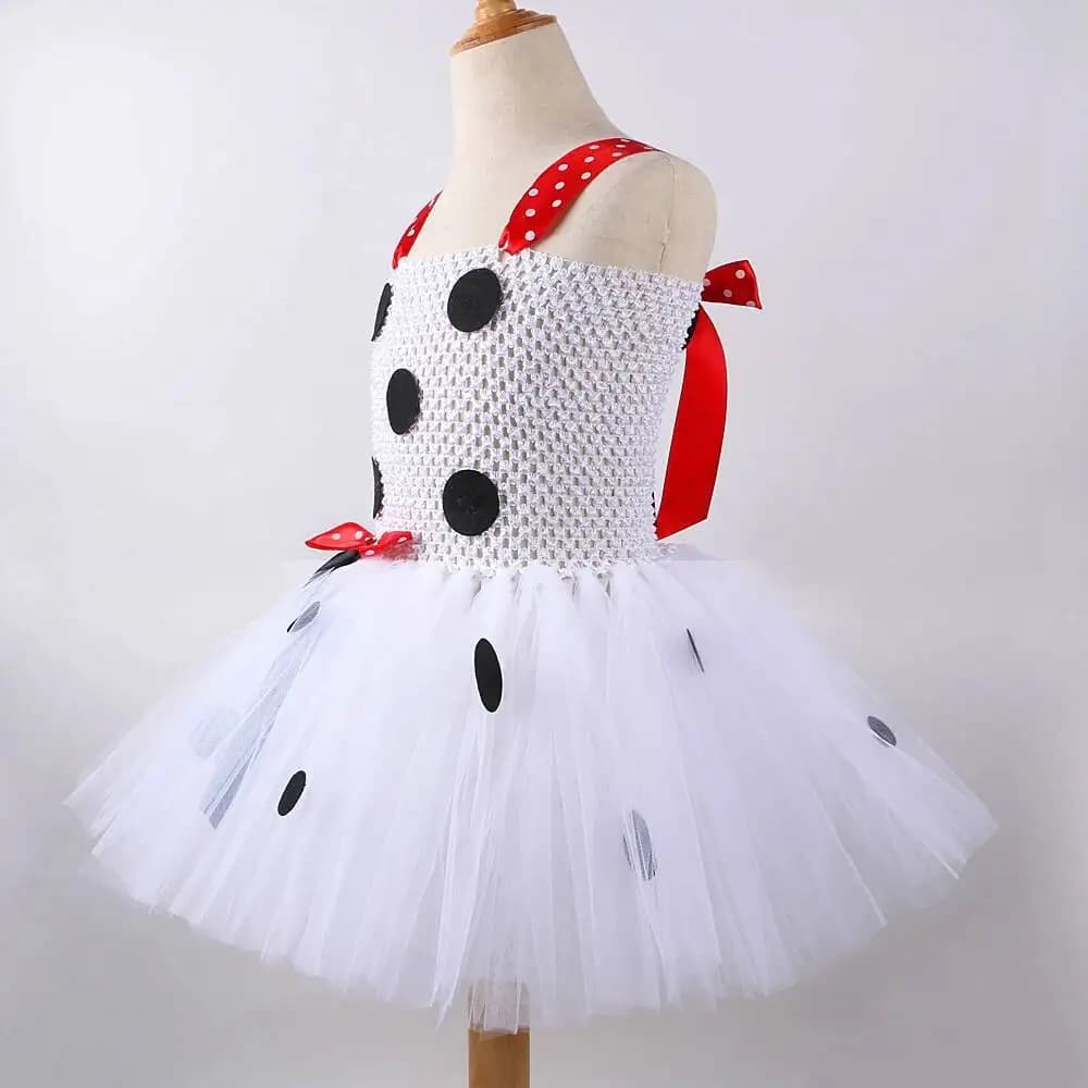 Costumes de chien dalmatien blanc pour bébés filles, robe Tutu de chiot tacheté pour enfants, tenue 