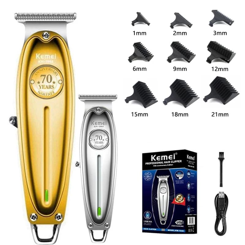 Kemei KM-1949 Professionnel Finition Tondeuse À Cheveux Hommes Électrique Sans Fil Tondeuse À Cheveu
