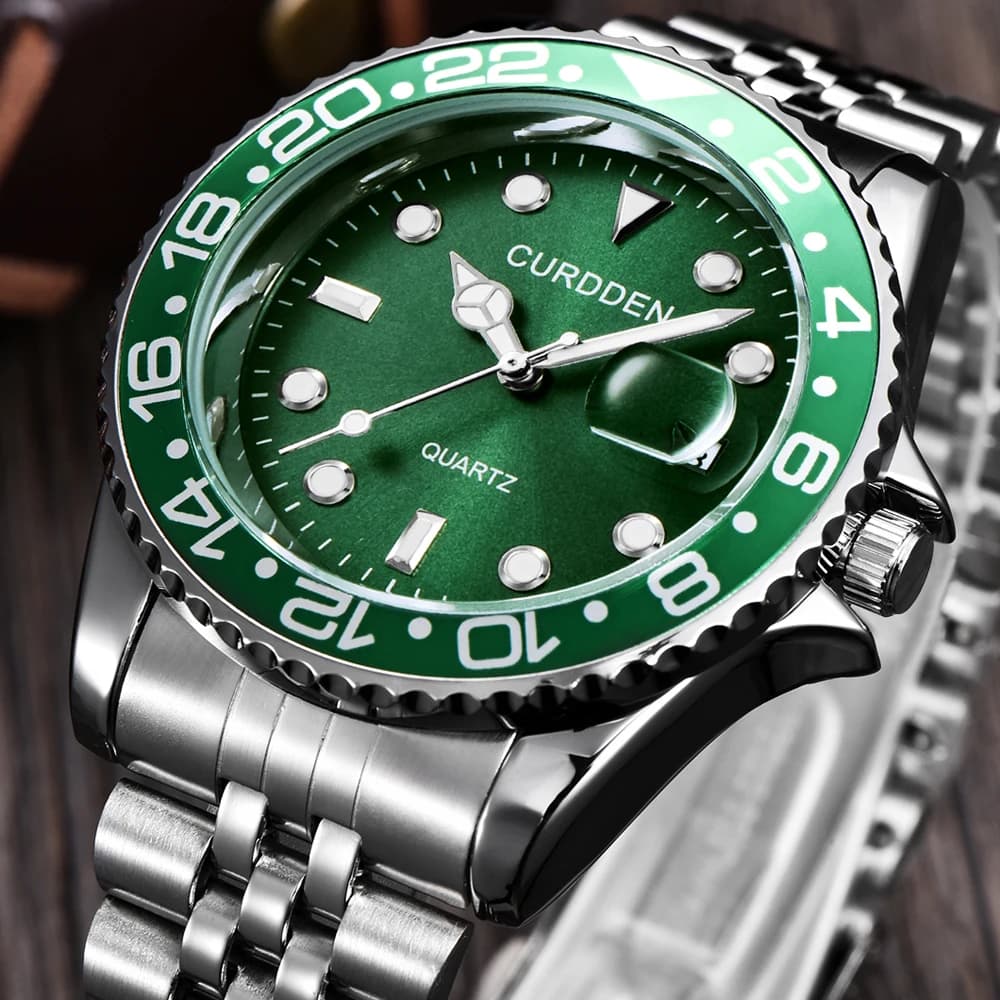Design Original CURDDEN marque montres pour hommes mode entièrement en acier inoxydable doré Date mo