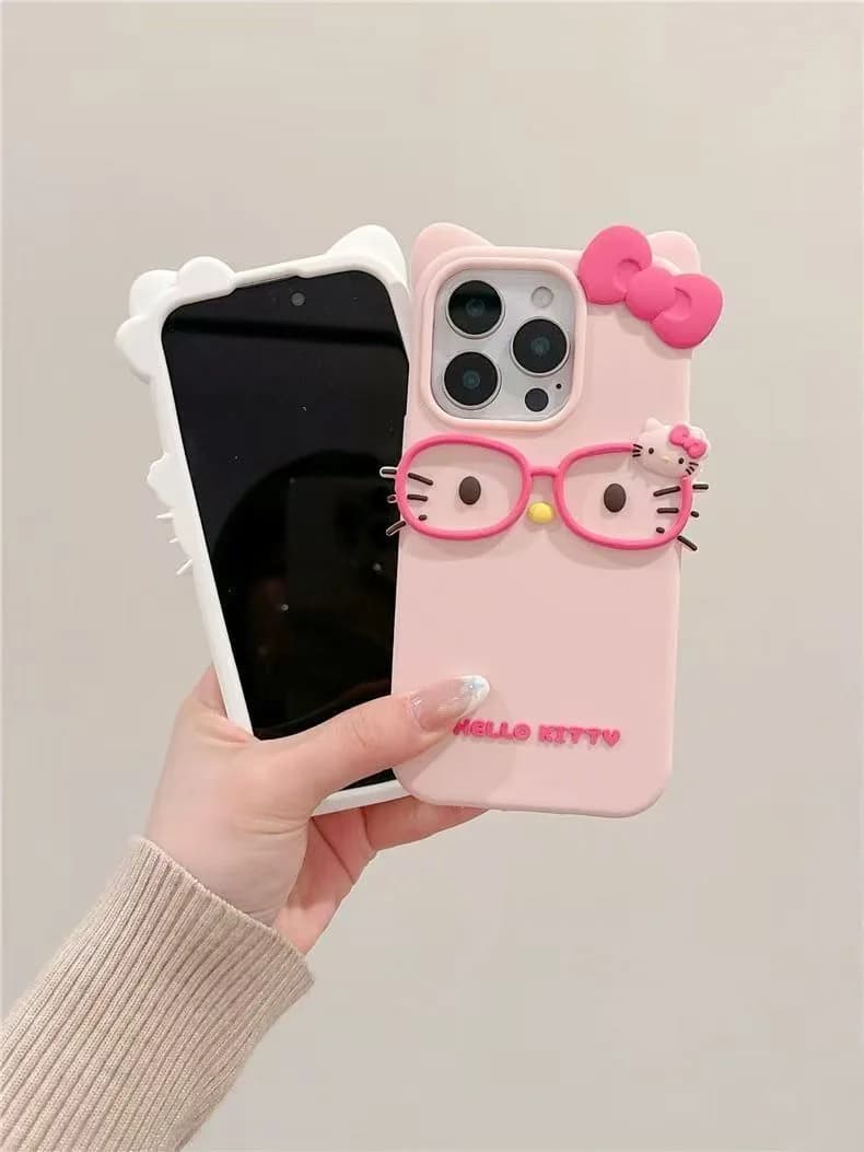 Coque de téléphone en silicone 3D Hello Kitty Chat pour iPhone 17 Pro Max 16 15 Plus 14 13 Mini 12 1