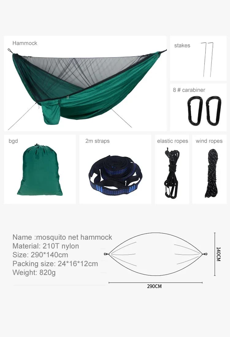 Moustiquaire Portable à installation rapide, hamac de Camping, lit suspendu d'extérieur, balançoire 