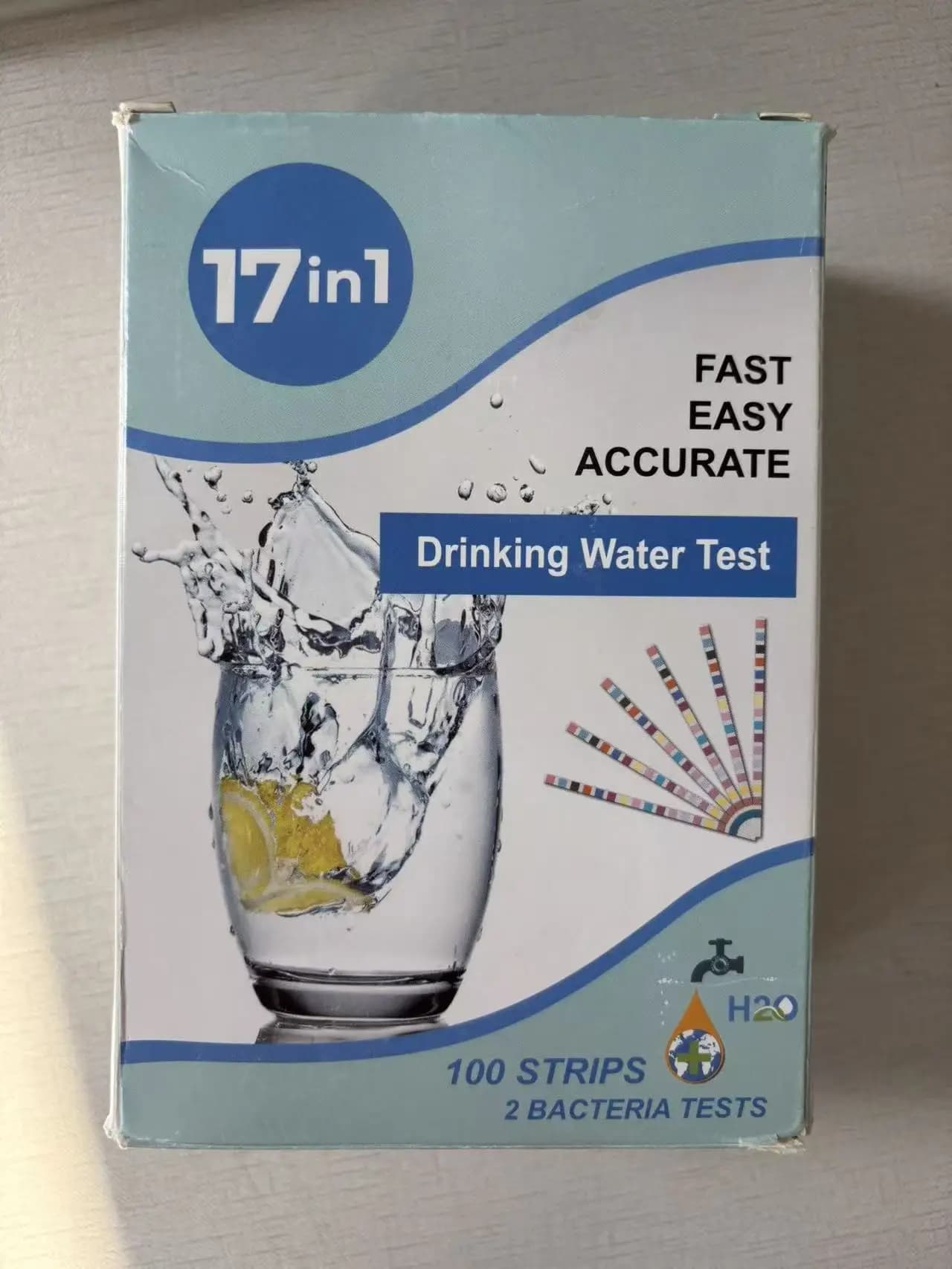Kit de test d'eau potable 17 en 1, qualité de l'eau potable avec E.coli et métaux lourds, pH, chlore