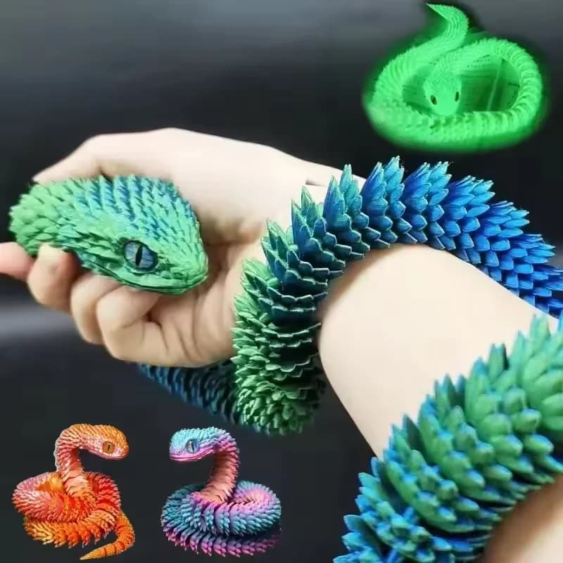 Serpent imprimé en 3D, jouet à articulation mobile, Simulation de serpent, ornement de bureau, cadea