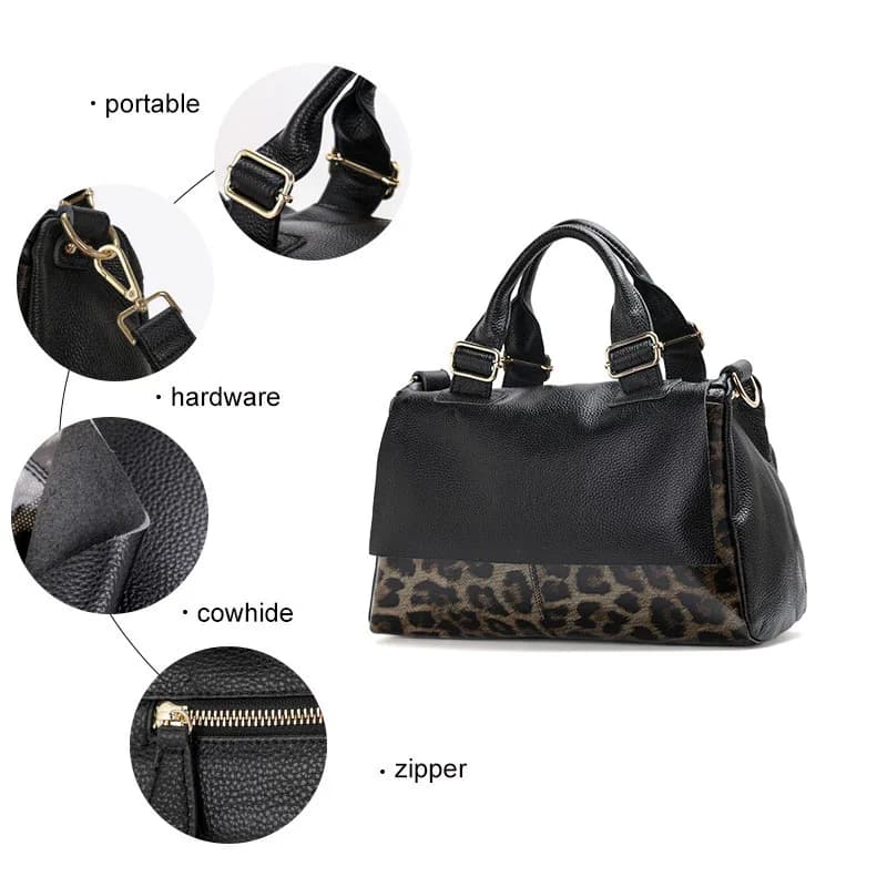 Aidrani sac à main en cuir véritable 2025 sac de mode pour femmes premium imprimé léopard marque de 
