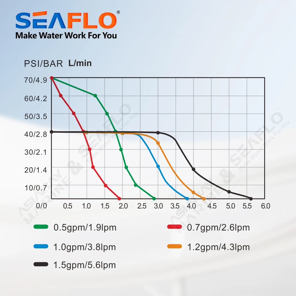SEAFLO 12V 23A série 40 PSI pompe à membrane d'eau Marine automatique auto-amorçante bateau électriq