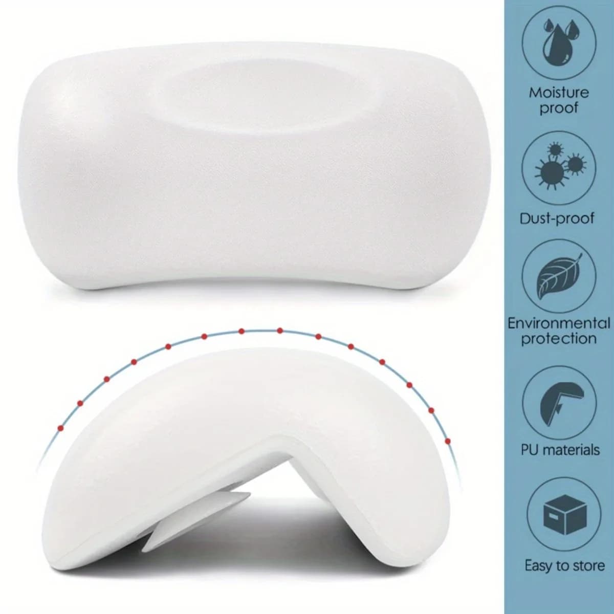 Coussin appui-tête de baignoire antidérapant, oreiller de bain SPA, doux et imperméable, avec ventou