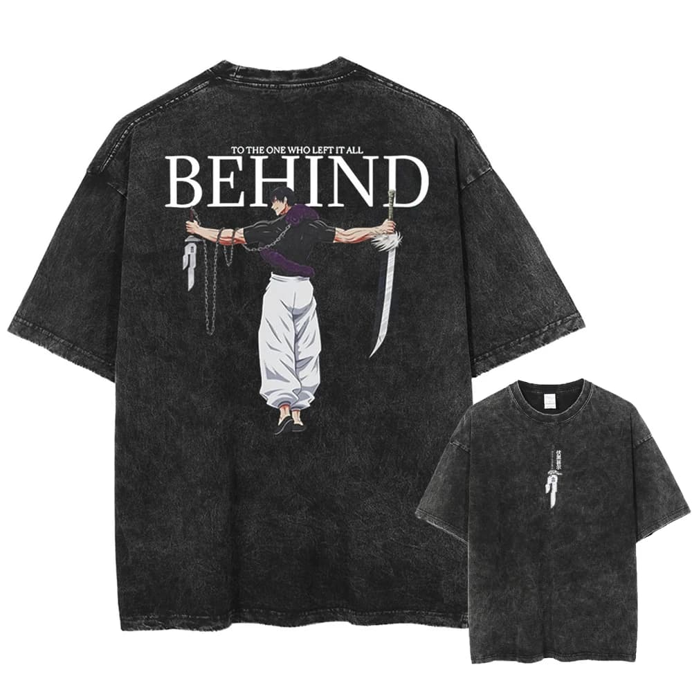 T-shirt imprimé Anime Jujutsu Kaisen Fushiguro Toji 2026 pour hommes et femmes, T-shirt délavé de ha