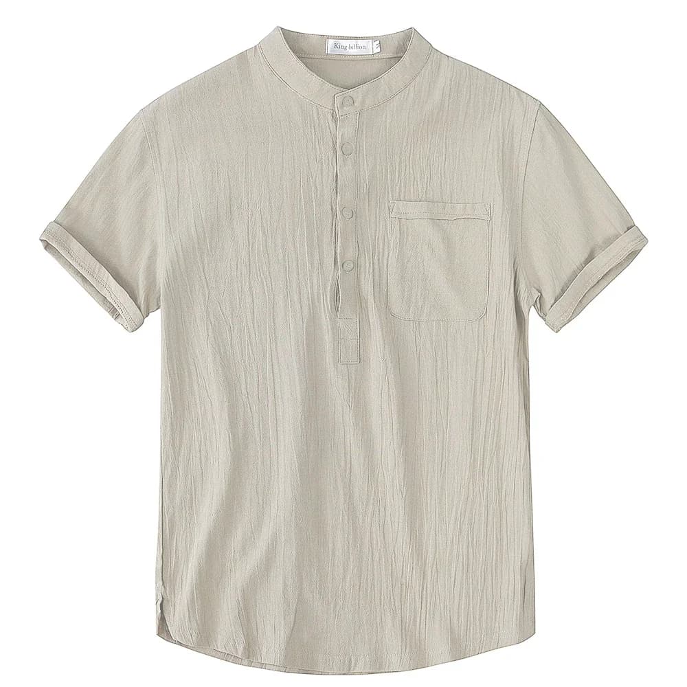 T-shirt à Manches Courtes en Coton et Lin pour Homme, Décontracté, Confortable, Respirant, Taille Am