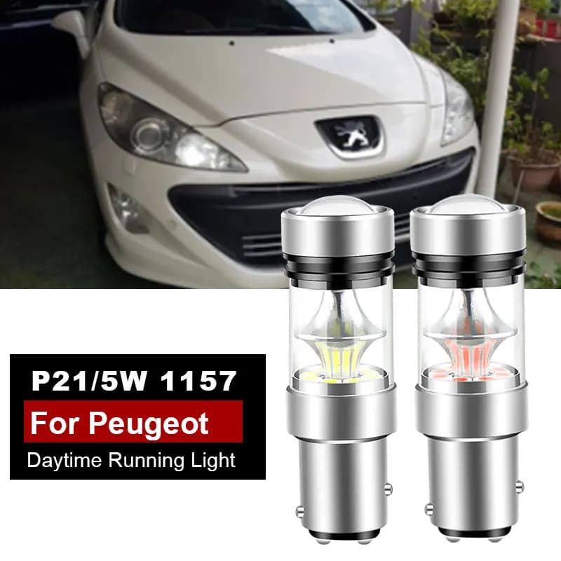 Projecteur de voiture LED DRL CANbus, feux de jour, KIT 1157, 408, 308 RCZ, P21, 5W, 3008 BAY15D, 2x