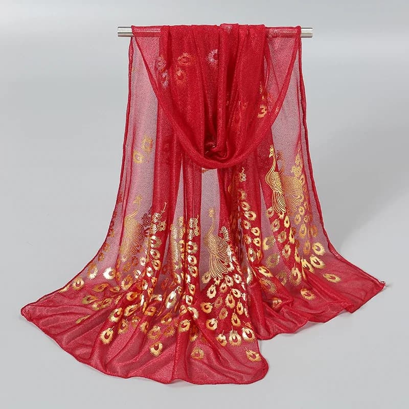 Femmes paillettes mince silencieux couleur unie élégant Hijab écharpe en mousseline de soie longues 