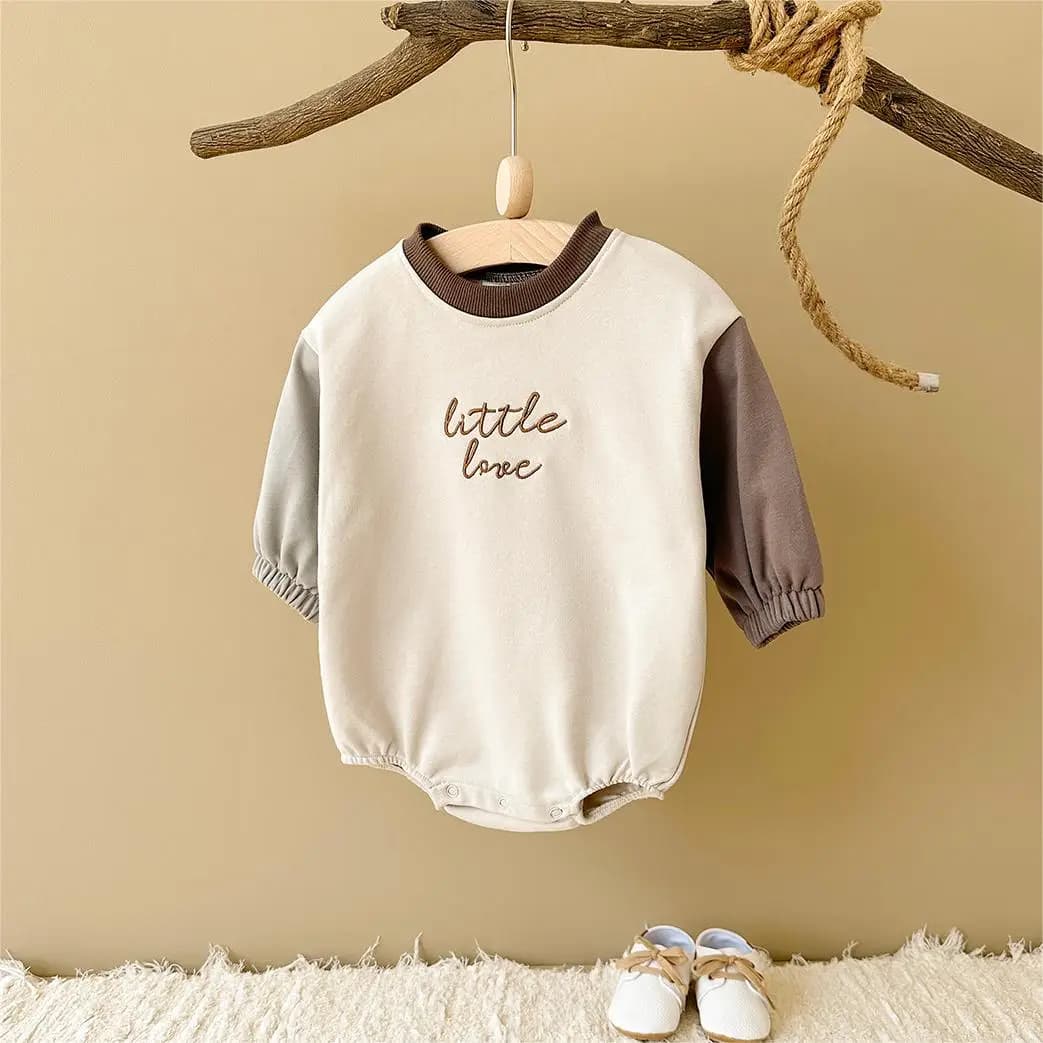 Vêtements d'automne pour bébés filles et garçons, combinaison avec lettres brodées, manches longues,