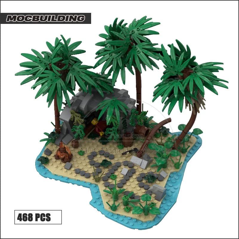 Blocs de construction Moc Lost Island, scène de film, briques technologiques d'architecture, jouets 