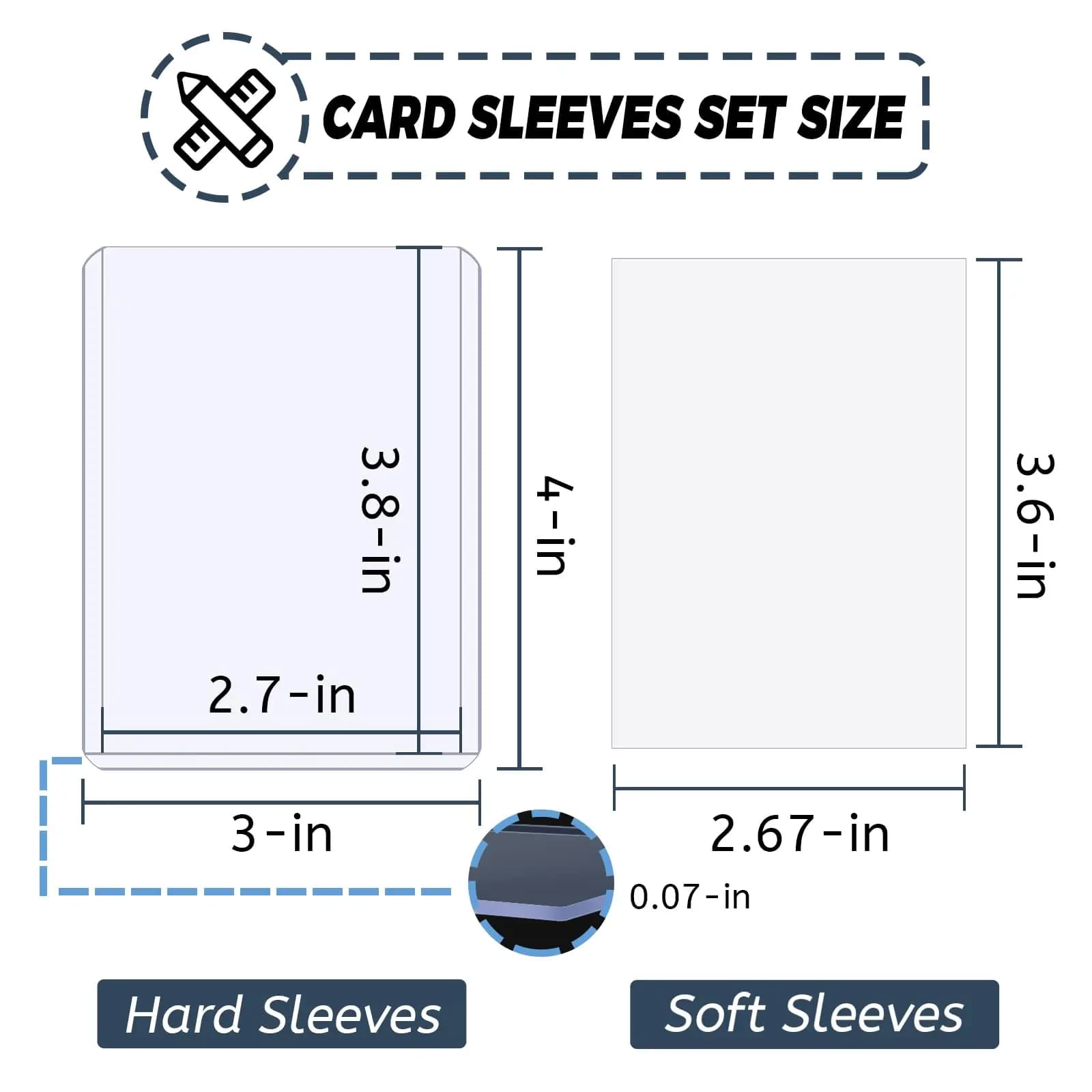 100-600 pochettes pour cartes rigides ou souples, protège-cartes transparents avec film protecteur p