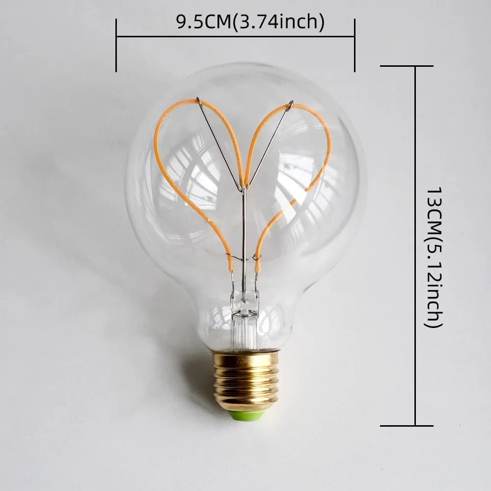 TIANFAN Vintage ampoule Led G95/G30 Edison ampoule 4W Dimmable 220V 110V E26 E27 coeur Filament ampo