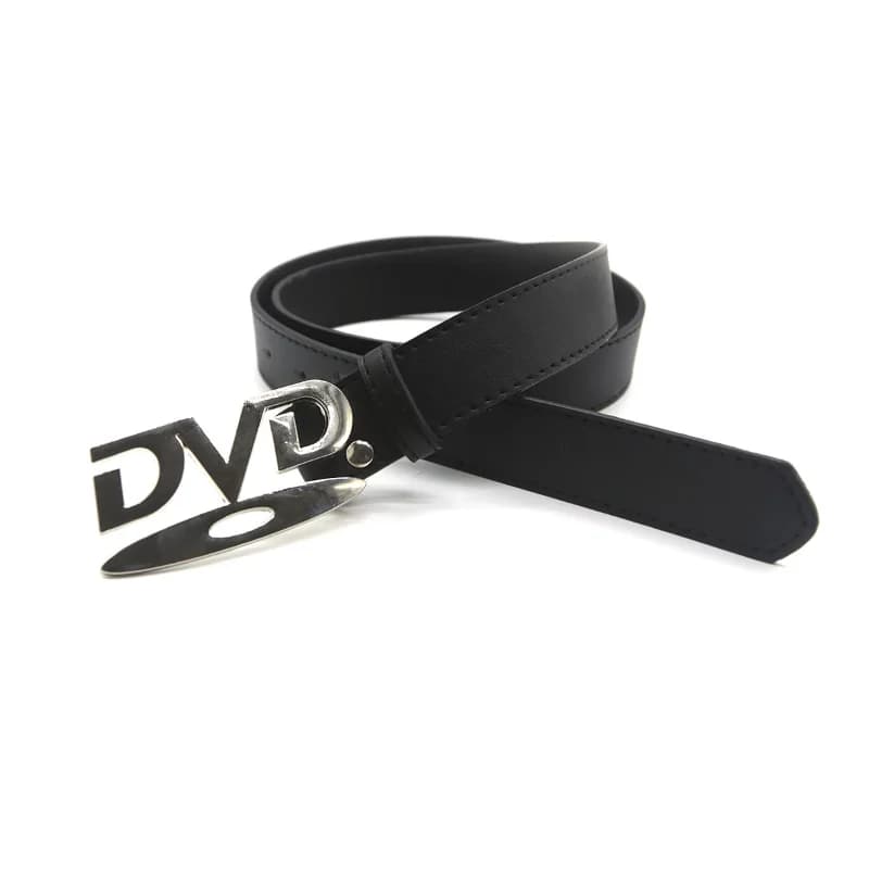 Ceinture unisexe à boucle DVD au design nostalgique, pour hommes et femmes, idéale pour les jeans, p