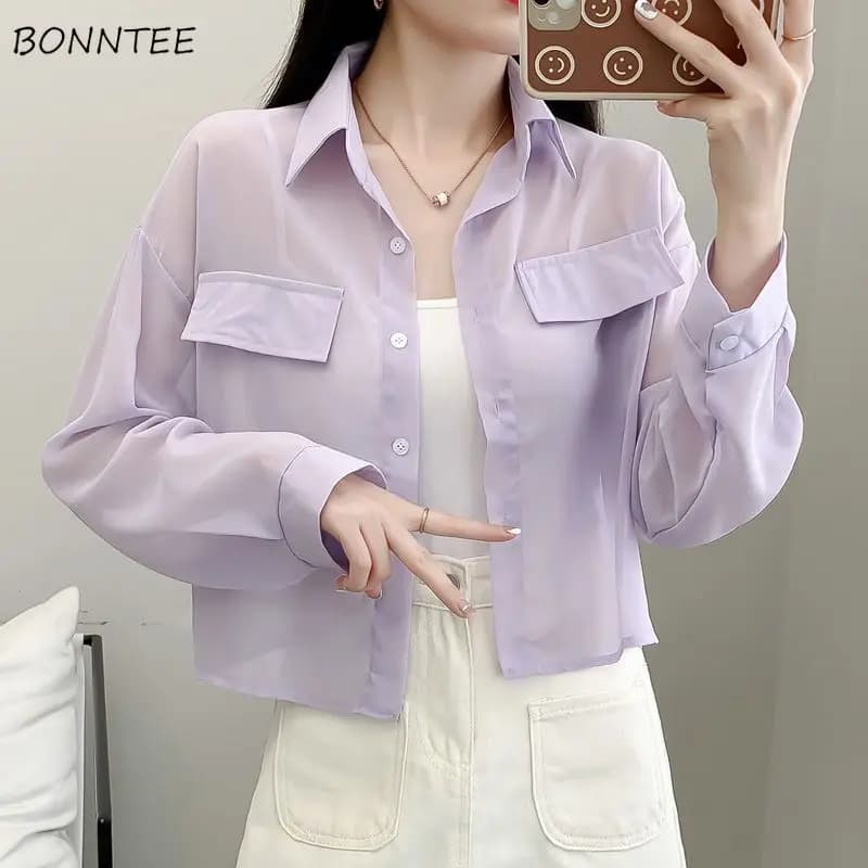 Vestes fines en mousseline de soie résistantes au soleil pour femmes, vêtements d'extérieur assortis