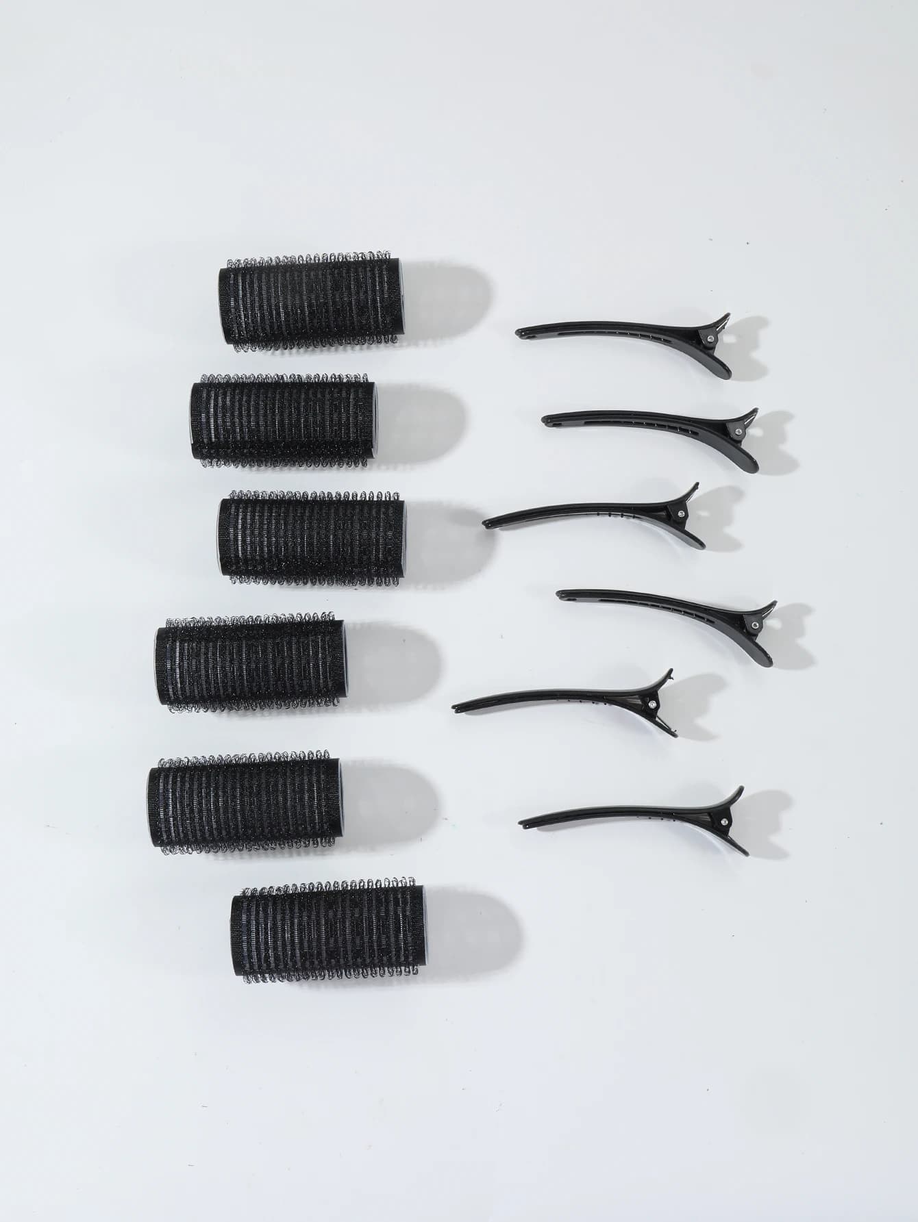 12 pièces/ensemble barre d'air fer à friser tube auto-adhésif rouleau magique et frange pince à chev