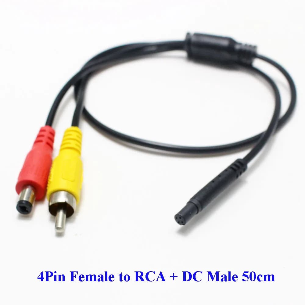 Câble de connexion de caméra de recul, 4 broches femelle vers alimentation vidéo mâle pour enregistr