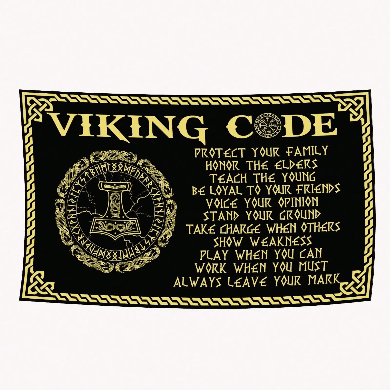 Drapeau Viking Code, Décorations d'extérieur, Articles de décoration intérieure, Drapeaux de garage,