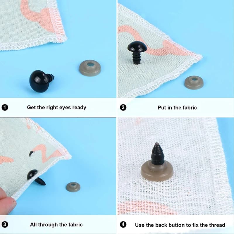 Yeux de sécurité en plastique noir pour jouets Amigurumi, kit de bricolage, artisanat TeddyBear, acc