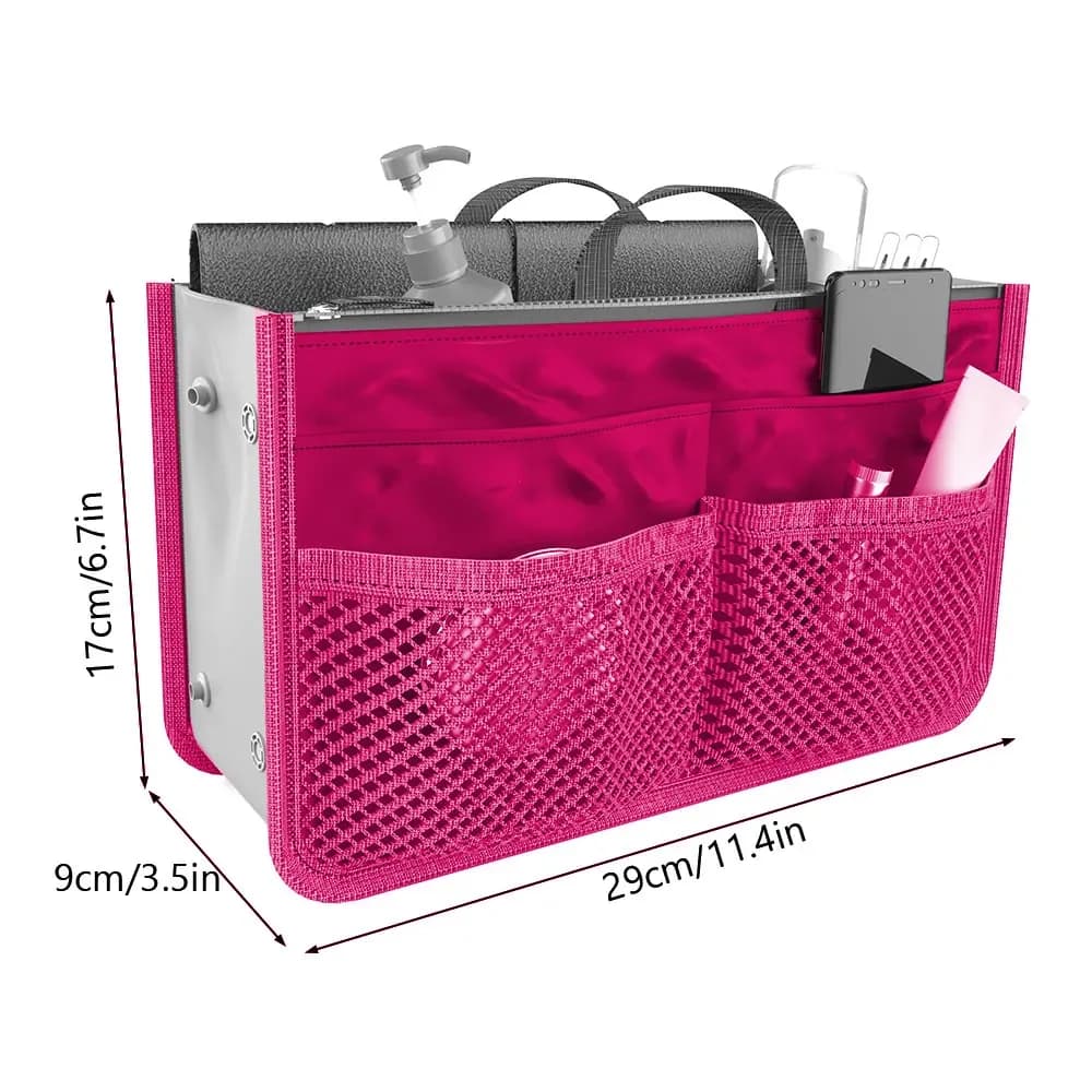 Sac à main de voyage pliable en nylon pour femme, sac à cosmétiques, fourre-tout de maquillage, doub