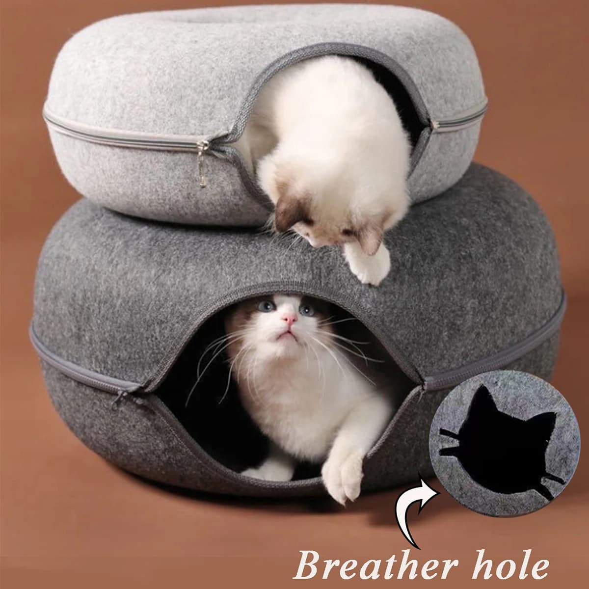 B-Tunnel beignet chat lit Tunnel interactif feutre pour animaux de compagnie jouets d'intérieur chat