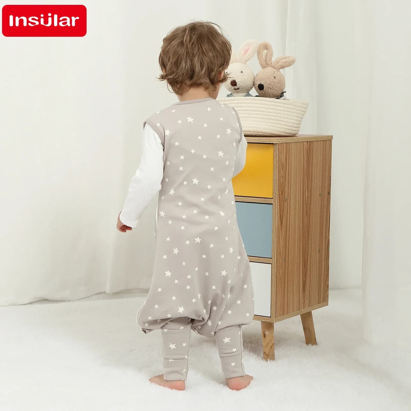 INSULAR – sac de couchage doux pour bébé, avec pieds, sans manches, vêtements de maison pour enfants