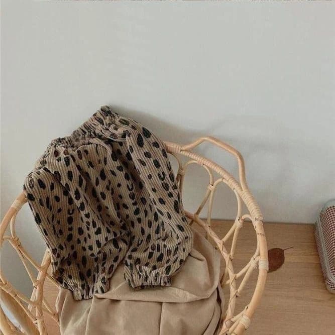 Automne nouvelle fille enfants lâche léopard pantalons décontractés bébé mode pantalon enfant en ple