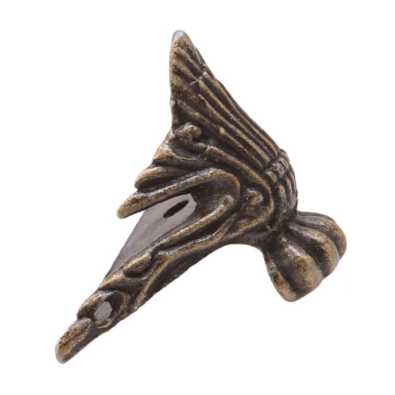 Coffre à bijoux en laiton antique, boîte en bois, pieds décoratifs, jambe, protecteur d'angle, décor