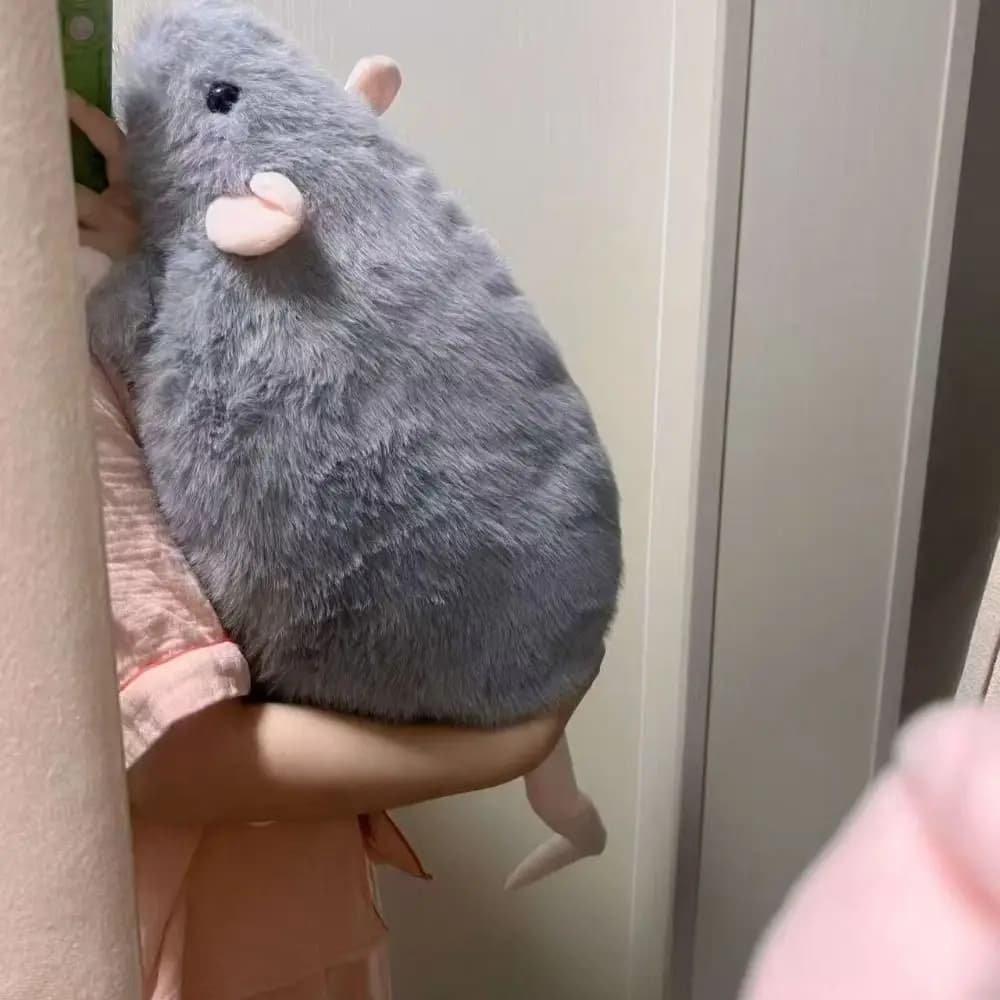 Poupée souris en peluche surdimensionnée 35/50cm, branche de fleur, Rat, dessin animé, figurine anim