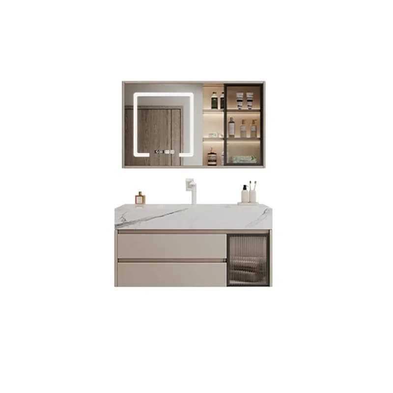 Rock panneau céramique intégré salle de bain armoire combinaison lavabo armoire main lavabo Gabinete