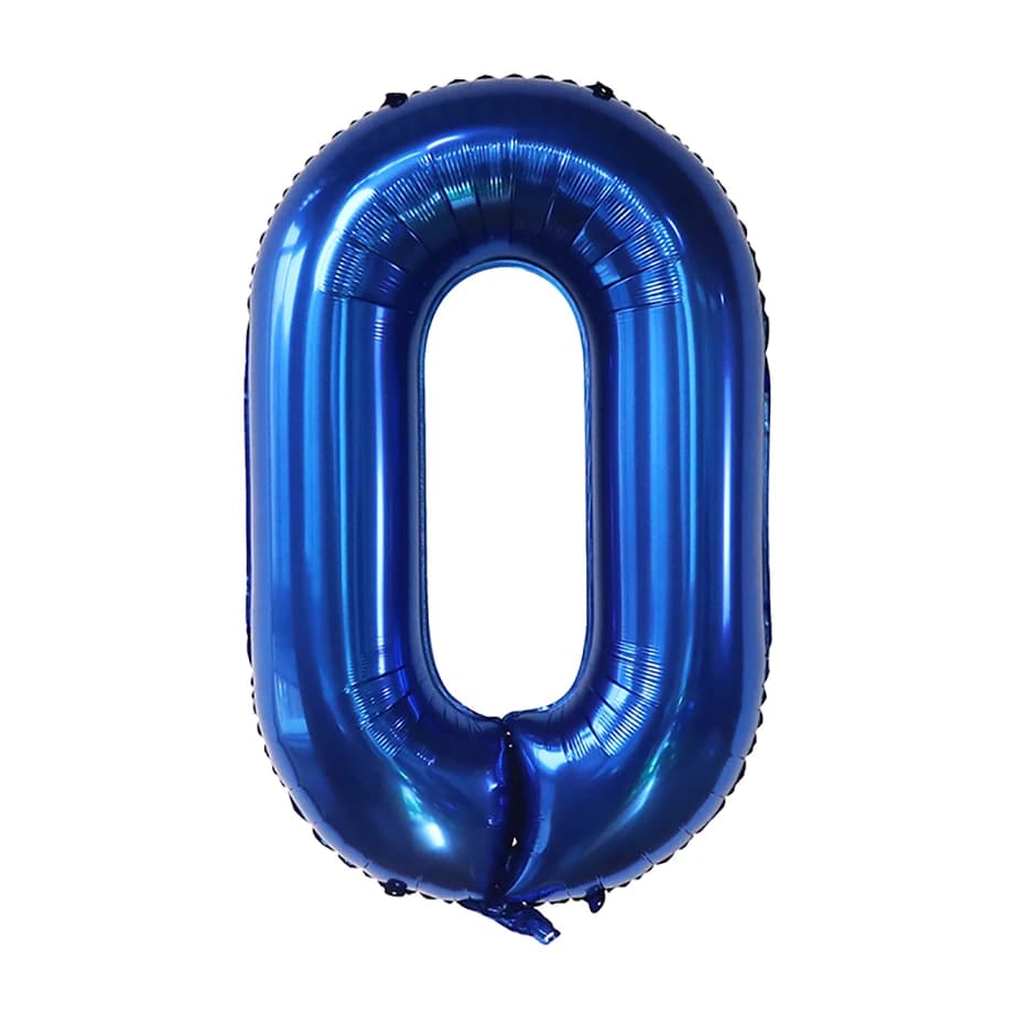 Ballon en aluminium bleu foncé de 40 pouces 0-9 Globos numériques pour enfants, décoration de fête d