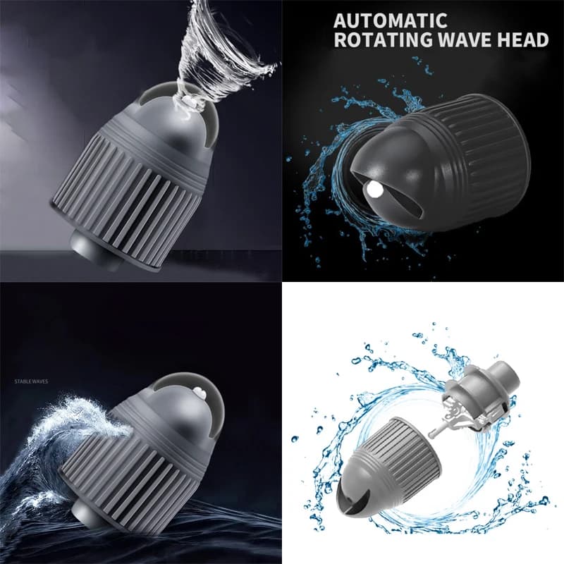 Pompe à eau rotative automatique pour aquarium, fabricant de vagues de poisson précieux, tête de sor