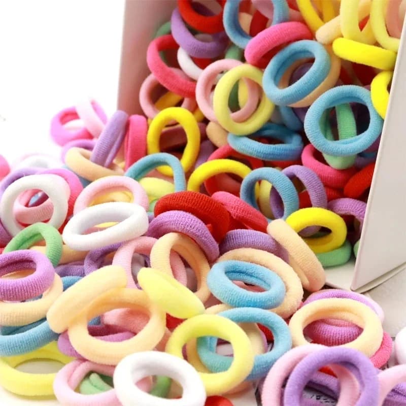Bandes élastiques colorées en Nylon pour femmes et filles, 200 pièces, pour queue de cheval, petites