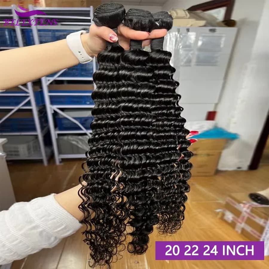 Tissage Humain Hair Deep Wave 20 22 pouces Tissage de Cheveux Brésiliens 100 % Humains Bundles Human