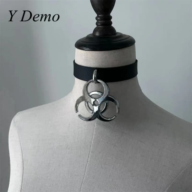 Y Demo Punk pendentif déchets médicaux en cuir Pu réglable tour de cou Rock collier décontracté