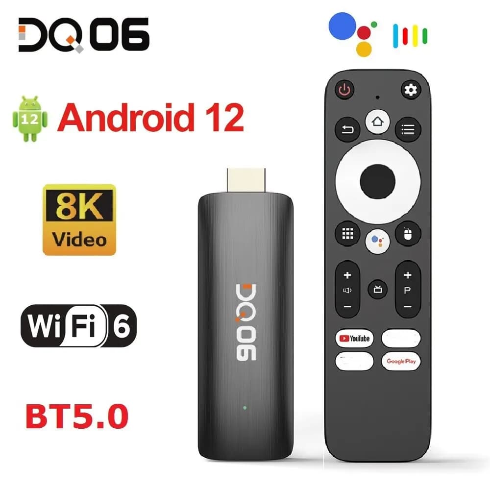 DQ06 ATV Mini clé TV Android12 Allwinner H618 Quad Core Cortex A53 prise en charge 8K vidéo 4K Wifi6